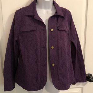 🆕 tantrums plum blazer jacket embroidered gorgeous. L large.